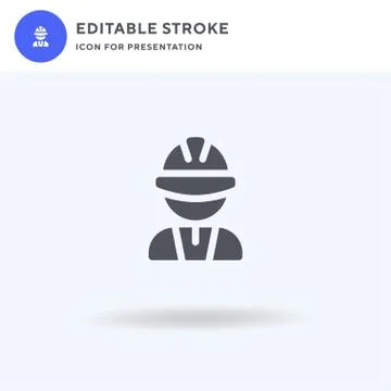 Engineer icon vector, filled flat sign, solid pictogram isolated on white, logo Stock Illustration