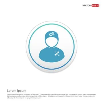 Engineer Icon - white circle button Illustrazione stock