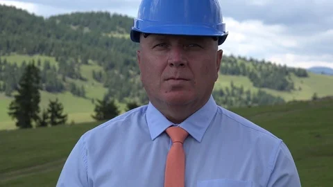 Engineer Image Businessman at TV Camera in a Press Interview Presentation. Stock Footage 69742995