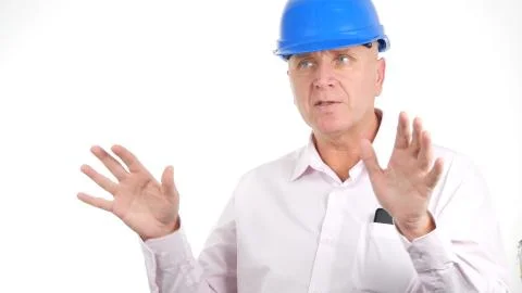 Engineer Image Talking Confident Gesticulate in a Business Meeting Stock Photos