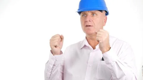 Engineer Image Talking Confident Gesticulate in a Business Meeting Stock Photos