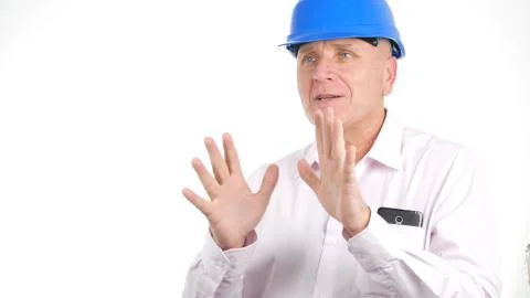 Engineer Image Talking Confident Gesticulate in a Business Meeting Stock Photos
