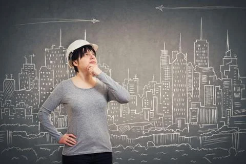 Engineer imaginary city Stock Photos