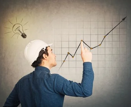 Engineer index finger up Stock Photos