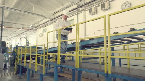 Engineer on industrial factory Stock Footage 65457274