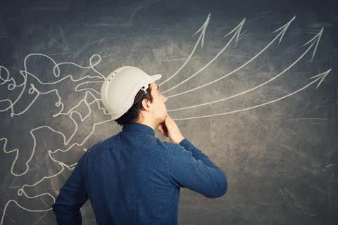 Engineer information processing Stock Photos