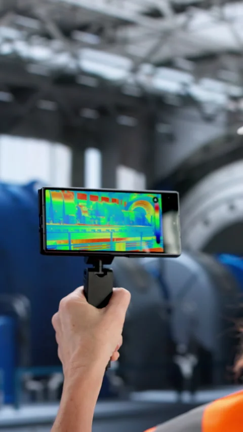 Engineer Inspects Insulation On Plant Equipment Stock Footage 329304225