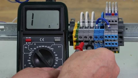 The engineer installs automatic protection. Video stock 157502785