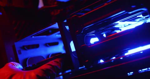 Engineer installs hard drive into server... | Stock Video | Pond5