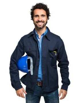 Engineer isolated on white Stock Photos