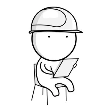 An engineer with a journal Stock Illustration