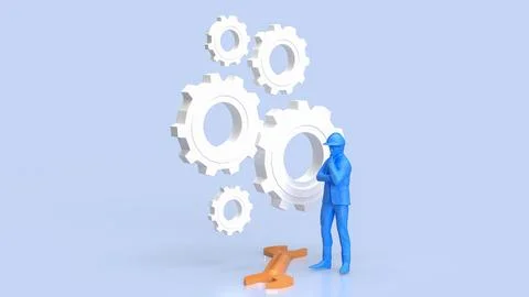 The Engineer for labour day or industry concept 3d rendering. Illustrazione stock