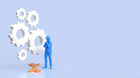 The Engineer for labour day or industry concept 3d rendering. Stock Photos