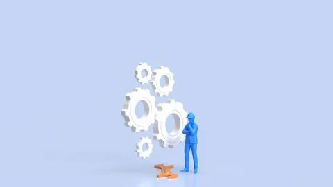 The Engineer for labour day or industry concept 3d rendering. Stock Photos