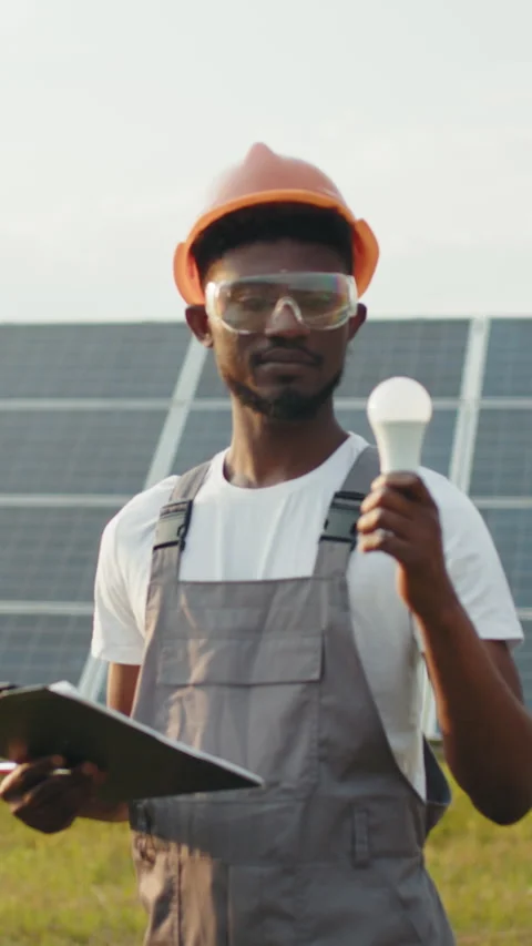 Engineer with Light Bulb Stock Footage 317392695