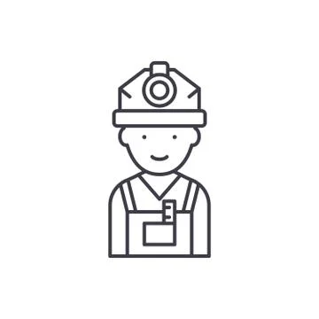 Engineer line icon concept. Engineer vector linear illustration, symbol, sign Illustrazione stock