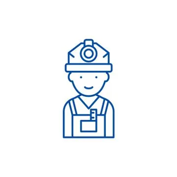 Engineer line icon concept. Engineer flat vector symbol, sign, outline 스톡 일러스트