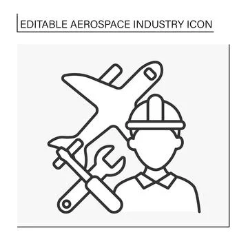 Engineer line icon Illustrazione stock