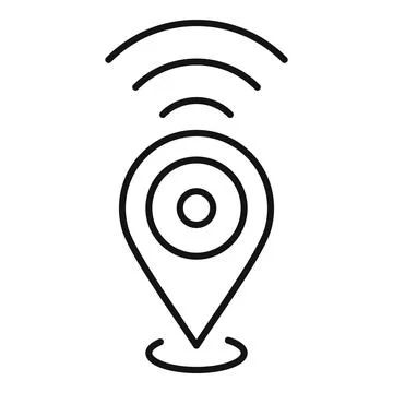 Engineer location icon, outline style Illustrazione stock