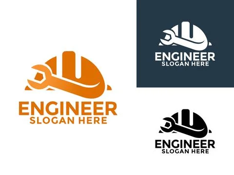 Engineer Logo Design Vector, Engineering and Construction Building Logo Ico.. Stock Illustration