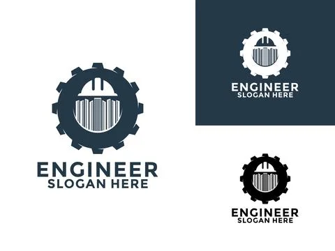 Engineer Logo Design Vector, Engineering and Construction Building Logo Ico.. Ilustración de archivo