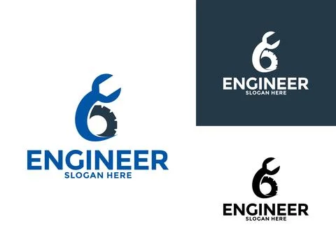 Engineer Logo Design Vector, Engineering and Construction Building Logo Ico.. Ilustración de archivo