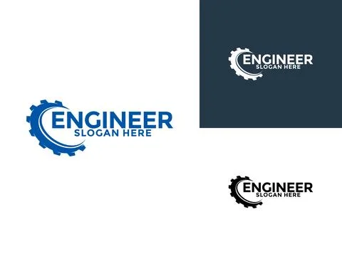 Engineer Logo Design Vector, Engineering and Construction Building Logo Ico.. Stock Illustration
