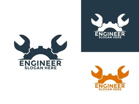 Engineer Logo Design Vector, Engineering and Construction Building Logo Ico.. Ilustración de archivo