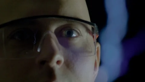 Engineer looking at Tesla's lightning Stock Footage 88218444
