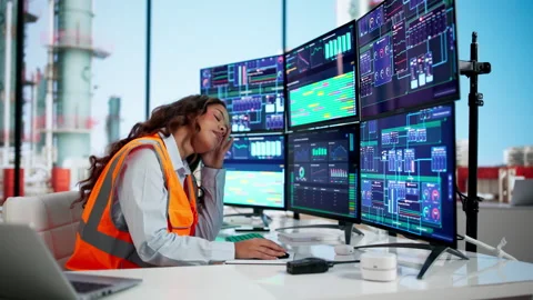 Engineer Looks Tired And Stressed Stock Footage 336375774