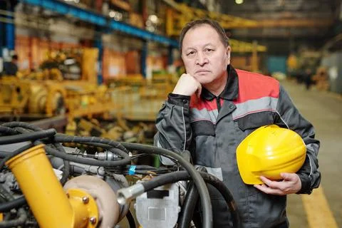 Engineer in machine factory Stock Photos
