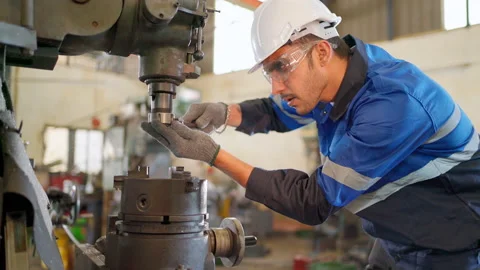 Engineer maintenance CNC machine Stock Footage 171072892