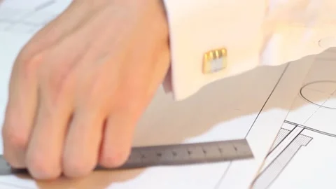 Engineer Making A New Project Drawing Video stock 91754211