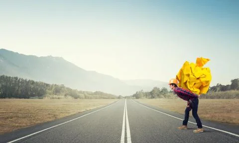 Engineer man carry load Stock Photos