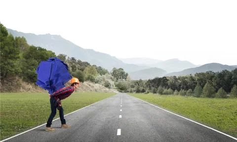 Engineer man carry load Stock Photos