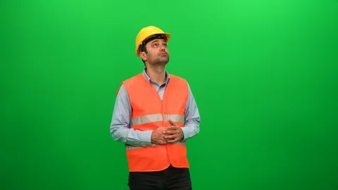 Engineer Man Looking Around Examining Construction Activity Stock Footage 88660747