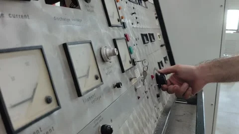 An engineer man or worker, people's hand Twisting knobs and pushing 動画素材 252813230