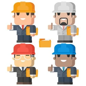 Engineer man smiling and showing thumbs up Stock Illustration