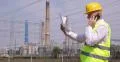 Engineer Man Talking Mobile Phone Energy Power Plant Looking Documents Team Work 4k or 4k+ Resolution