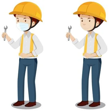 Engineer man wearing hard hat Stock Illustration