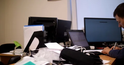 Engineer man working in the office 2 Stock Footage 102172809
