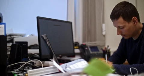 Engineer man working in the office. Stock Footage 102172778