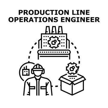 Engineer managing production line operations and manufacturing process Stock Illustration