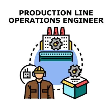 Engineer managing production line operations and manufacturing process Stock Illustration