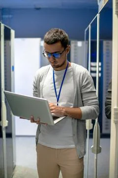 Engineer  Managing Supercomputer Network Foto stock