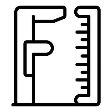 Engineer measurement icon outline vector. Female worker 스톡 일러스트