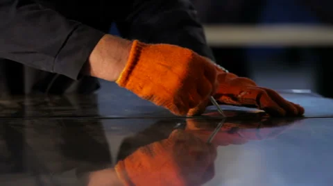 Engineer measures the ruler Stock Footage 68030652