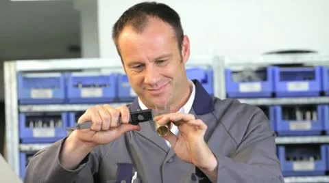 Engineer measuring Stock Footage 11899539