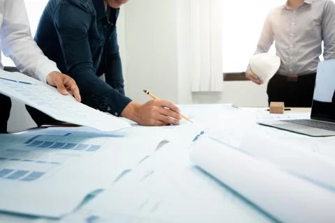 Engineer meeting for architectural project. Stock Photos