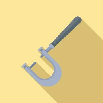 Engineer micrometer icon flat vector. Vernier caliper Stock Illustration